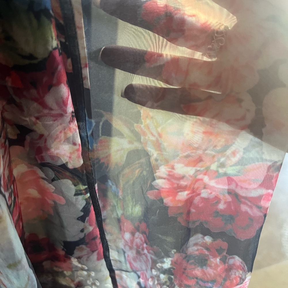 NWT $995 Rene Ruiz Collection Floral Gown Black Pink Sz 4 Gala Prom Wedding - Picture 7 of 16